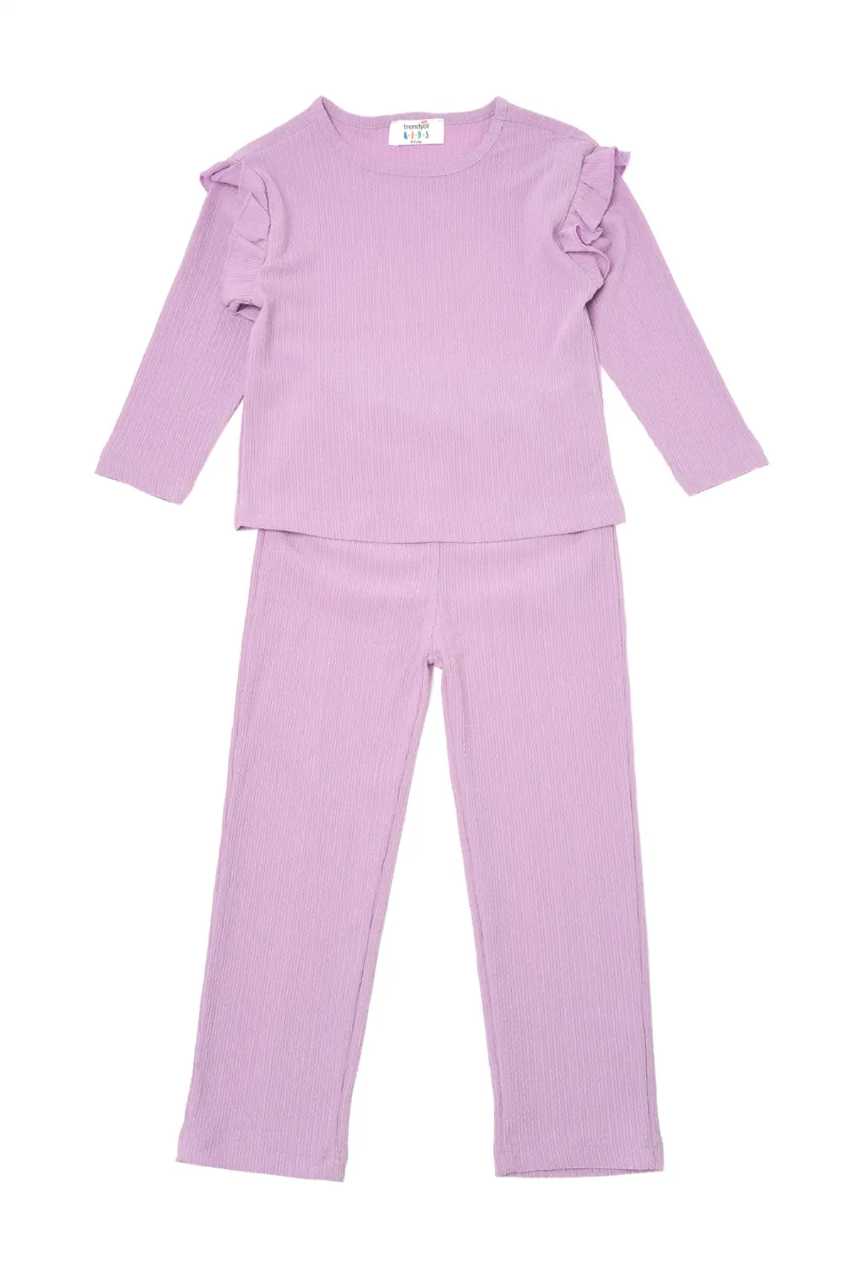 

Trendyol Ruffle Detail Female Child Knitted Bottom-Top Suit TKDAW22AU0287