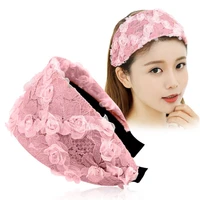 simple girl headwear spring non slip wide hair hoop lace headband korean hairbands flower headband women hair hoop