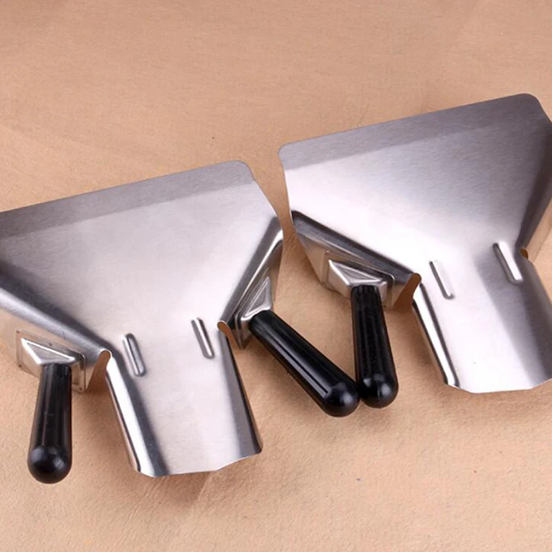 

French Fries Shovel Chip Scoop Food Stainless Steel Kitchen Tools Fries Burger Packaging Tool Single Double Handles Grip