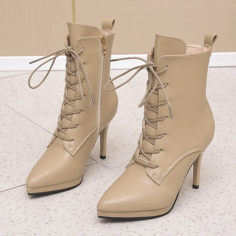 Модные облегающие Ботинки Челси на высоком каблуке Женские однотонные