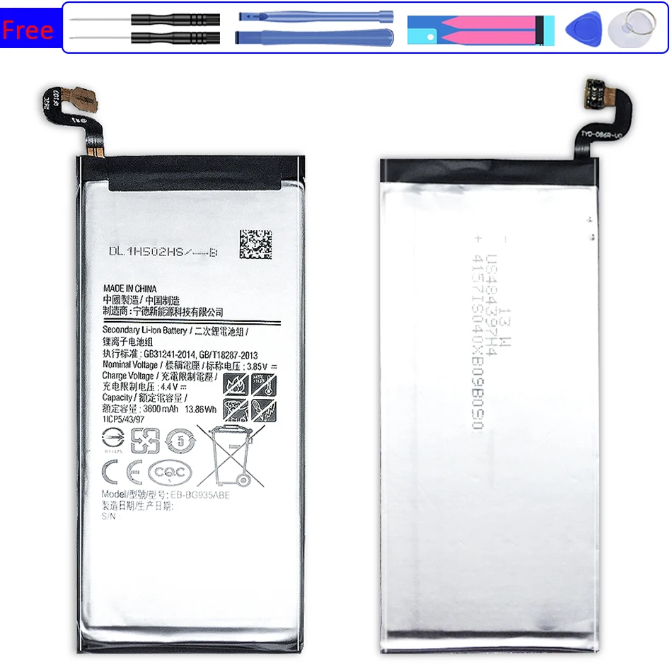 

Battery for Samsung Galaxy S7 Edge S7Edge SM-G935 G9350 G935F G935FD G935W8 G9350 + Tools Battery EB-BG935ABE 3600mAh