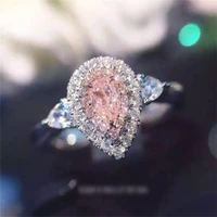 cc fine jewelry rings for women s925 stamp fashion pink water drop love engagement bride wedding gift ring anillo cc585