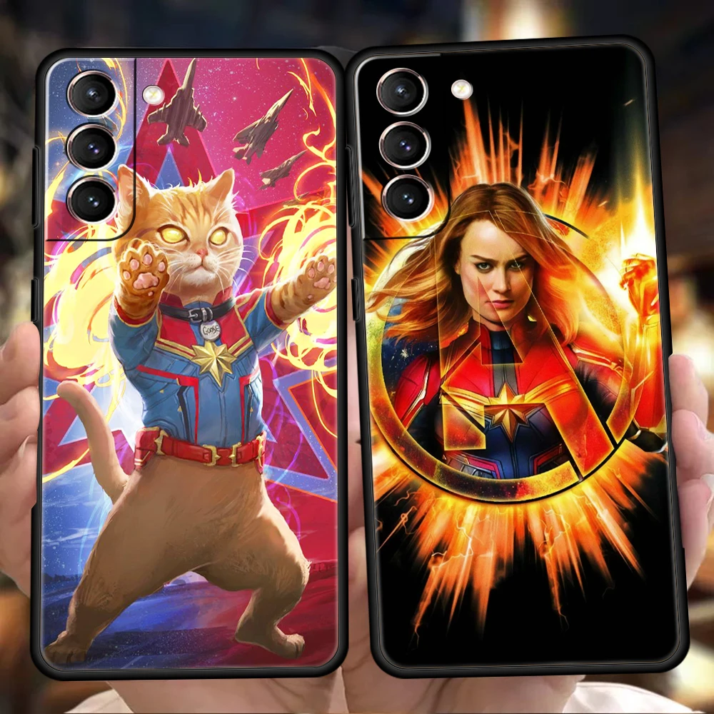 

Captain Marvel Case for Samsung Galaxy S22 S20 S21 FE Ultra S10 S9 M22 M32 Note 20 Ultra 10 Plus 5G Silicone Phone Cover Fundas