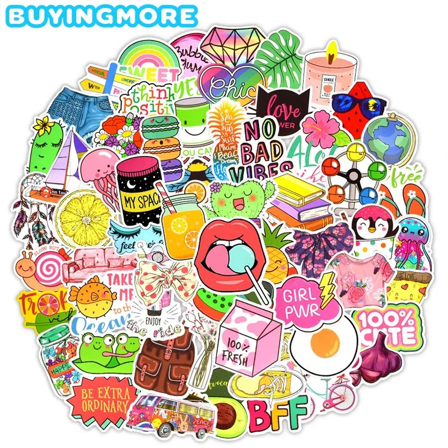 

150 PCS Cute Stickers vsco Girl Kawaii Graffiti Stationery Scrapbooking Stickers Waterproof Decal Guitar Bike Laptop Sticker