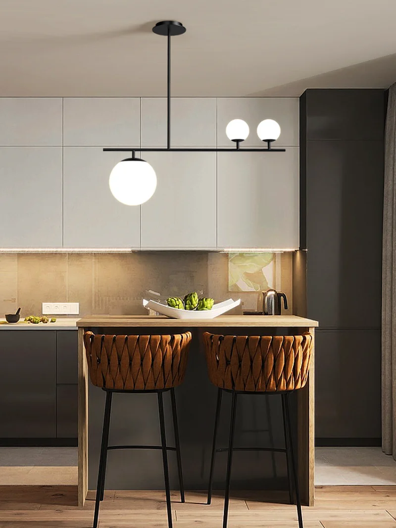 

Modern Simple Black/Golden LED pendant light Aluminum Glass Ball hanging lamp for Nordic dining living room bedroom fixtures