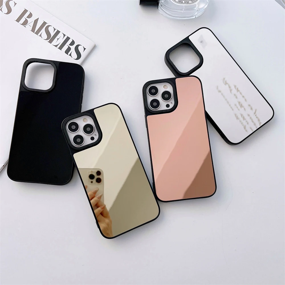 

Luxury Mirror Ultra Thin Case For iPhone 12 13 11 Pro Max X Xr Xs Max 8 7 6 6s Plus SE 2 Pure Color Camera Protection Soft Cover