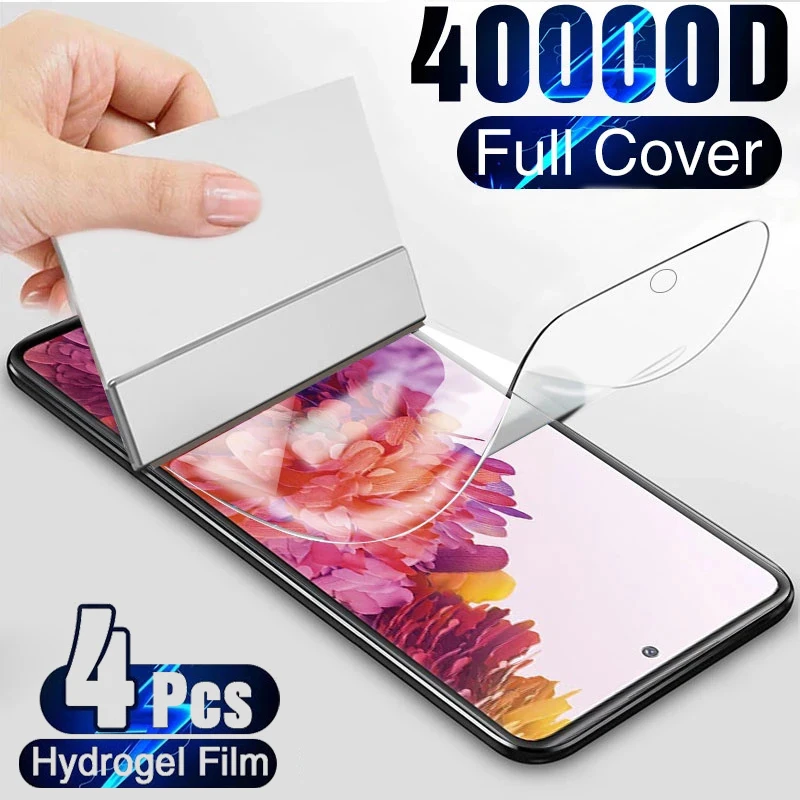 

4PCS Full Cover Hydrogel Film For OPPO Reno 9 8 Lite 5G 7 SE 6 Pro Plus 5 5K 5Z 4 3 SE 2Z 2 Protective Film For Realme 10 Pro 5G