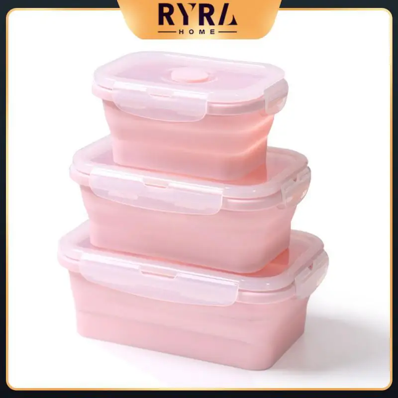 

Simple Style Silicone Folding Lunch Box Insulatable Outdoor Food Storage Container Not Easily Scalded It Wont Break Crisper