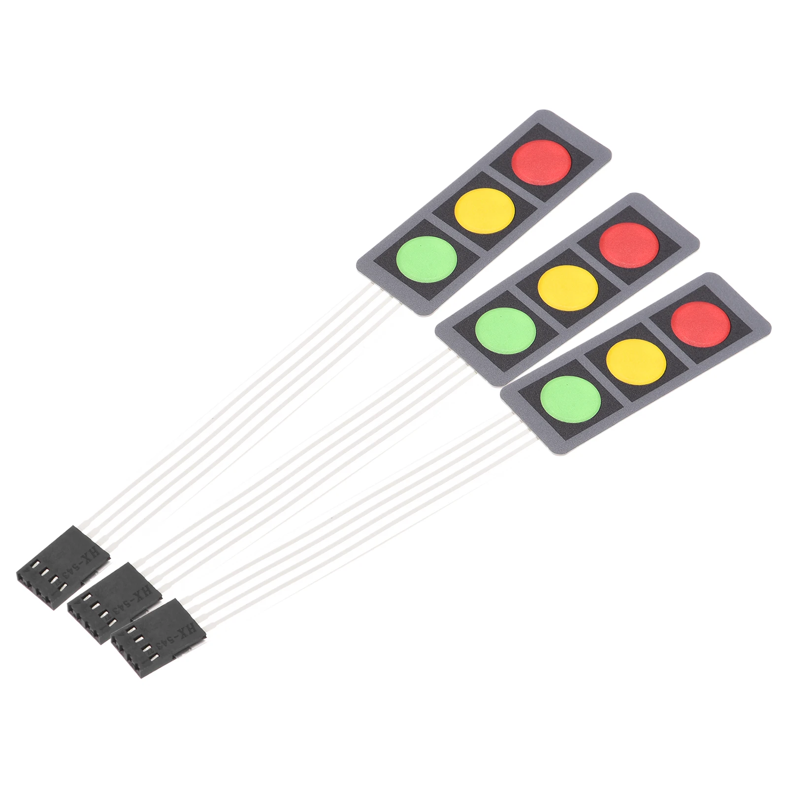 

Универсальная клавиатура uxcell с переключателем, клавиатура «сделай сам» с 3 клавишами, красная, желтая, зеленая, круглая, набор из 3 шт.