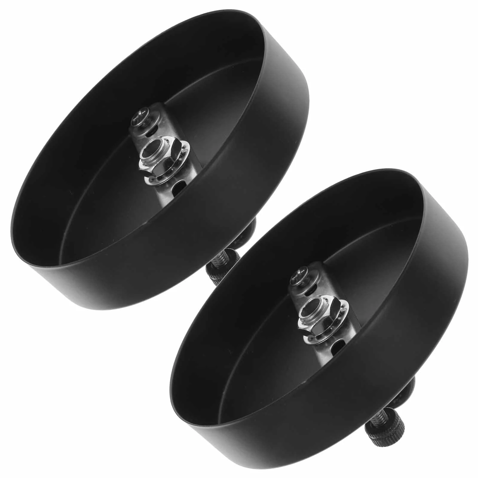 

2 Pcs Ceiling Lamp Base Chandelier Mounting Plate Black Pendant Lights Steel Cover White Hooks