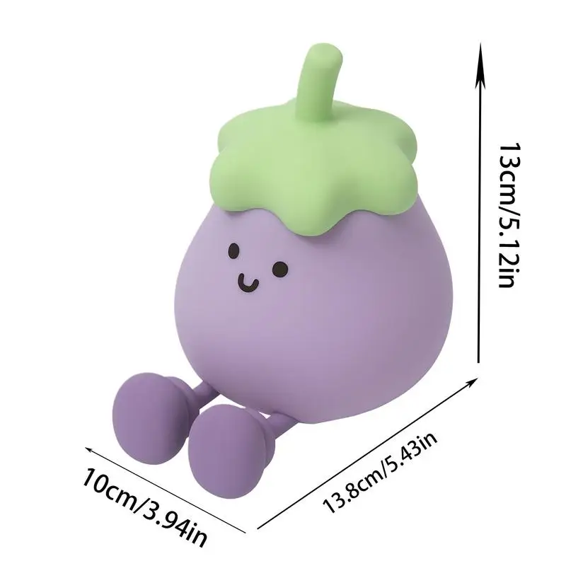 Силиконовый детский ночник перезаряжаемый светильник в форме баклажана