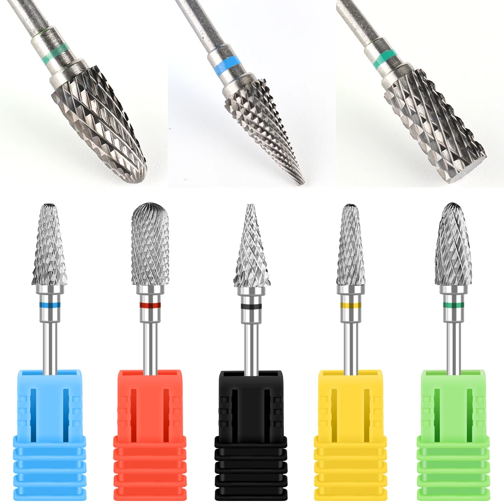 1Pcs Tungsten Nail Drill Bit Carbide Milling Cutters Flame Shape Nail Sander Tips Gel Polish Remover Manicure Accessories NTWGT