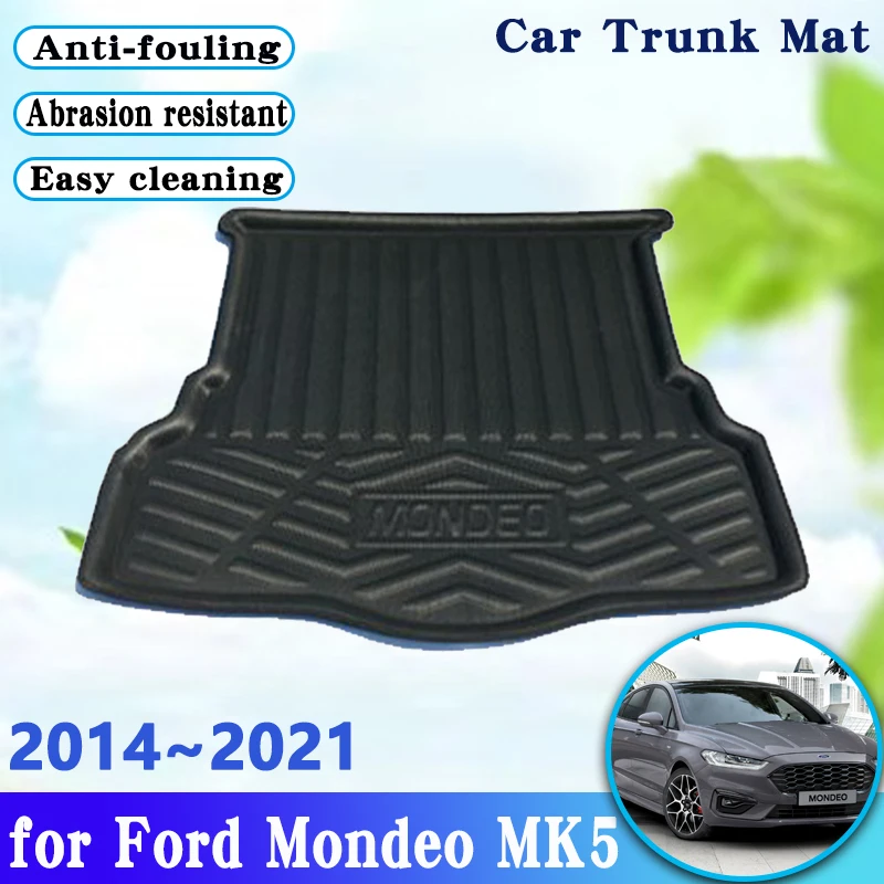 

Car Trunk Mats For Ford Mondeo MK5 Accessories Fusion 2013~2021 V Waterproof Rear Boot Cargo Liner Trunk Tray Carpet Storage Pad