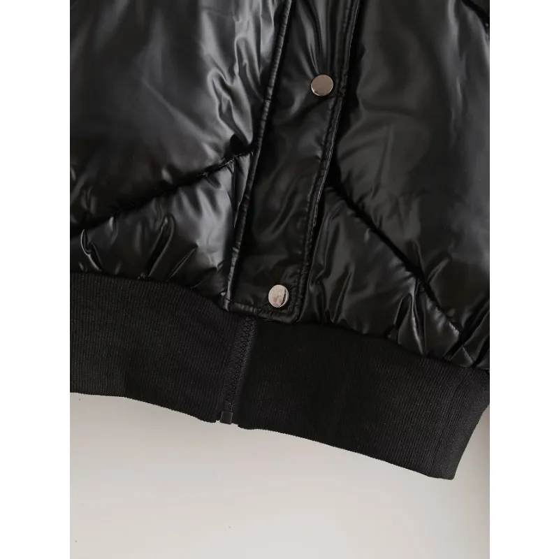 Черная парка TRAF ZR новинка верхняя одежда Зимняя модные женские парки элегантное