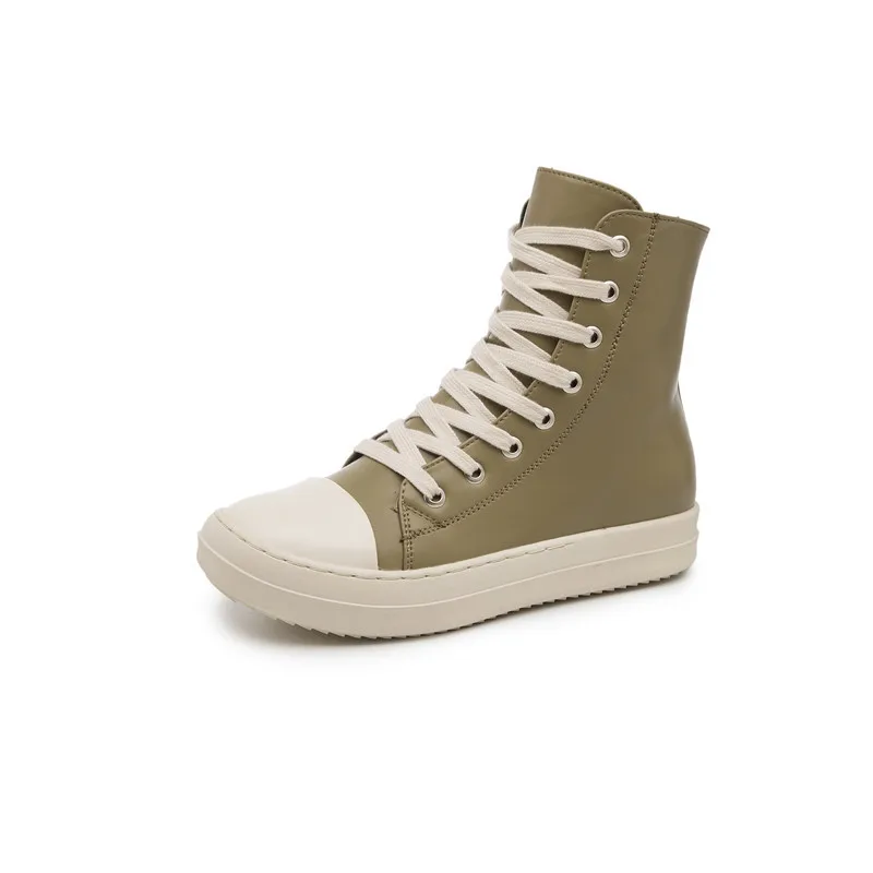 

2022 High-Top Canvas Shoes Platform Canvas Shoes Plus Velvet Women Shoes Flat Shoes Side Zipper 35-44