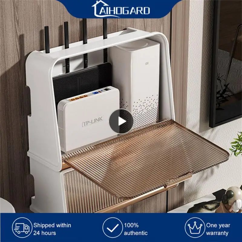 

Wall-mounted Hanging Rack Hole-free Shelter Basket Creative Wireless Router Set-top Basket Organization Storage Wifi Shelf Shelf