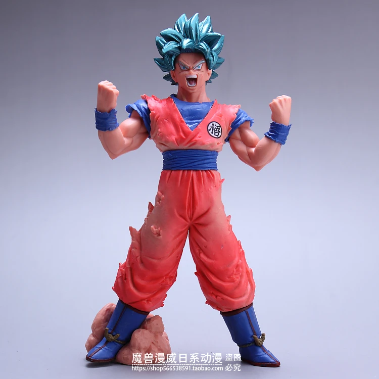 

Action figure dragon ball blue hair Monkey King Saiyan blood outbreak battle damage form collection hand-made birthday gift