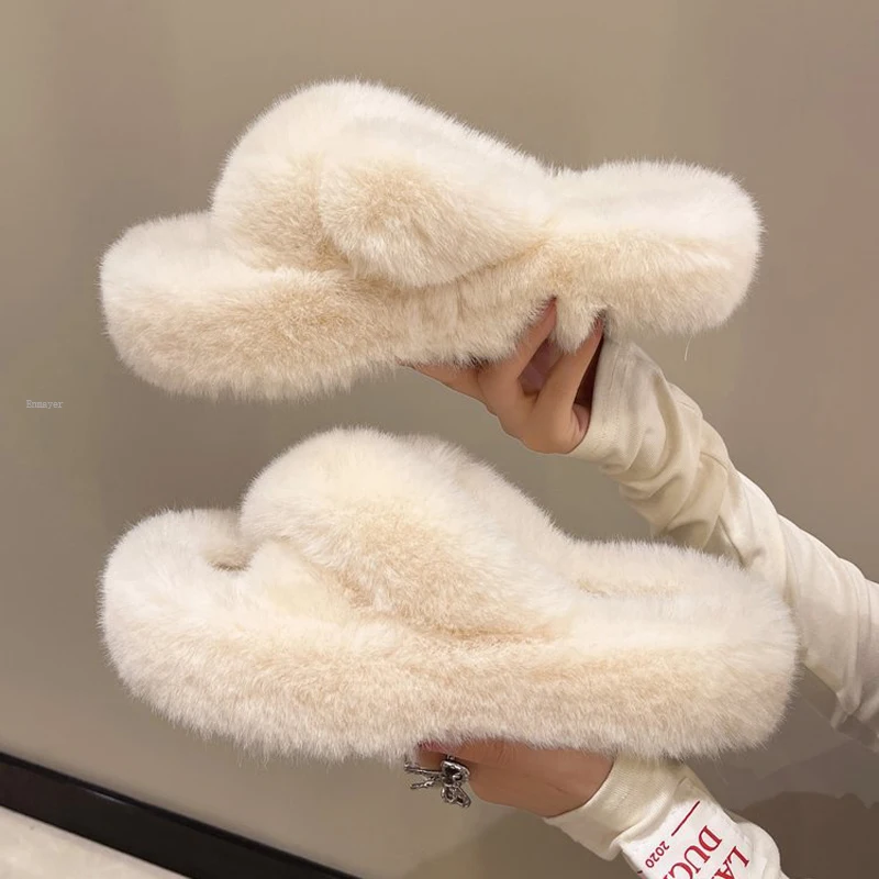 

AnmaiRon Maomao Slippers Women Wear 2023 New Korean Ins Trendy Shoes In Autumn and Winter Home Cotton Slippers