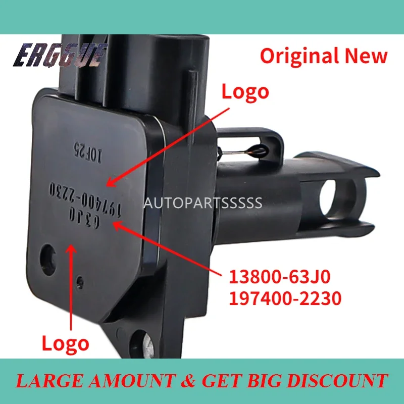 

Оригинальный новый 13800-63J0 13800-63J00 197400 -2230 Для Suzuki Grand Vitara Jimny Swift Для Mitsubishi Pajero Датчик массового расхода воздуха