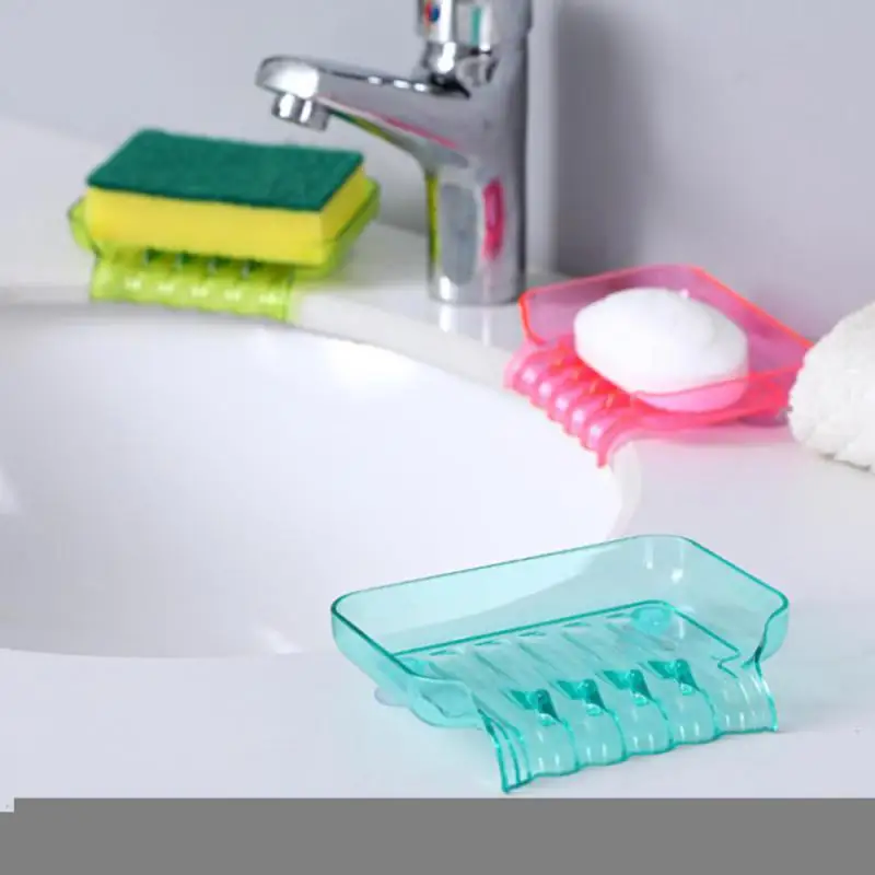 

New Waterfall Soap Holder Non Slip Soap Box Toilet Shower Tray Draining Rack Bathroom Gadgets Kitchen Sink Sponge Holder
