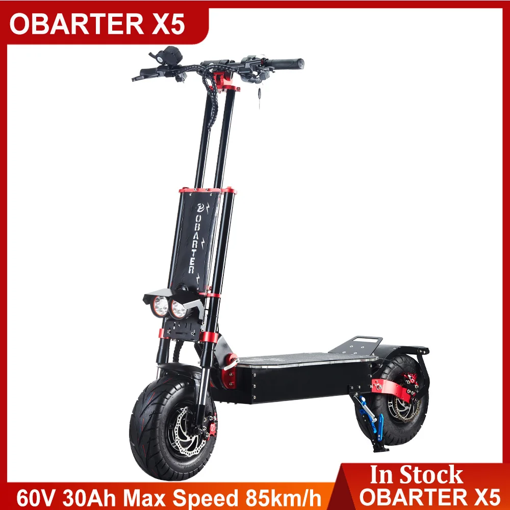 

EU Stock OBARTER X5 13inch 60V 30Ah Dual Motor 2*2800W Top Speed 85km/h Powerful Adults Electric Scooter