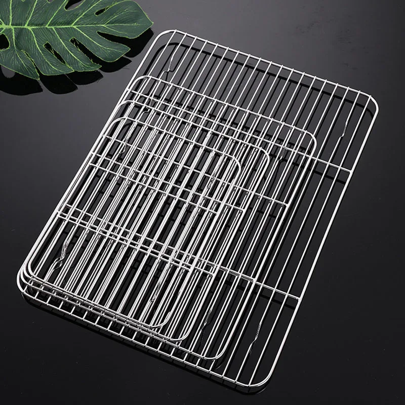 Stainless Steel Cake Cooling Rack Non-stick Baking Pan Bread Biscuit Tray Pizza Barbecue Food Grill Oven Shelf Kitchen Utensils