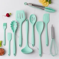 11pcsset silicone non stick cookware wooden handle tool set spoon shovel food grade high temperature egg beater dropshipping