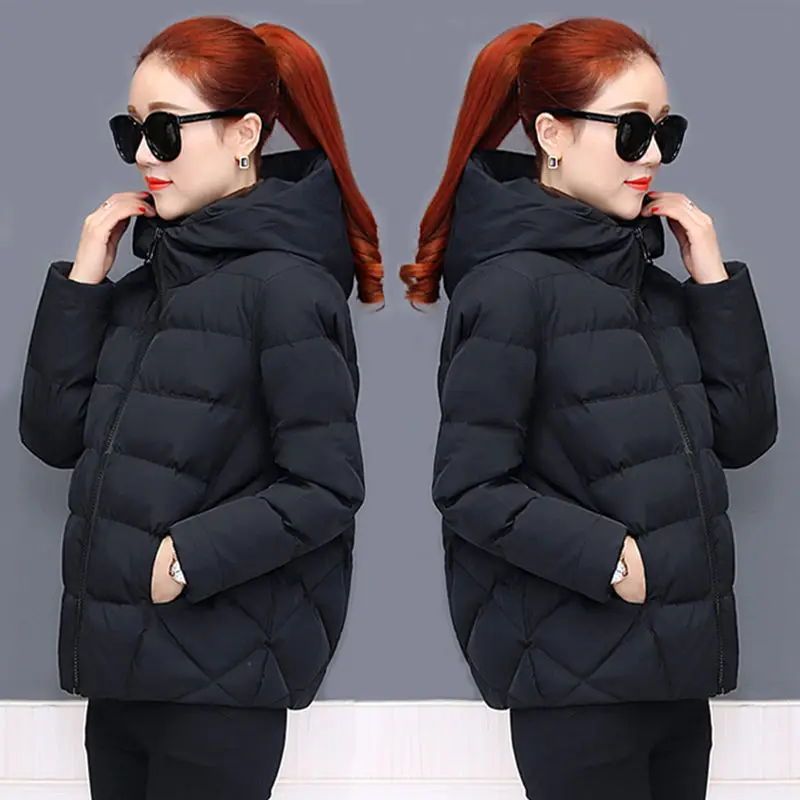 

KMETRAM Winter Black Cotton-padded Jacket Women Clothing Parkas Hooded Korean Fashion Padded Coats Warm Female Cotton Jacket Lq