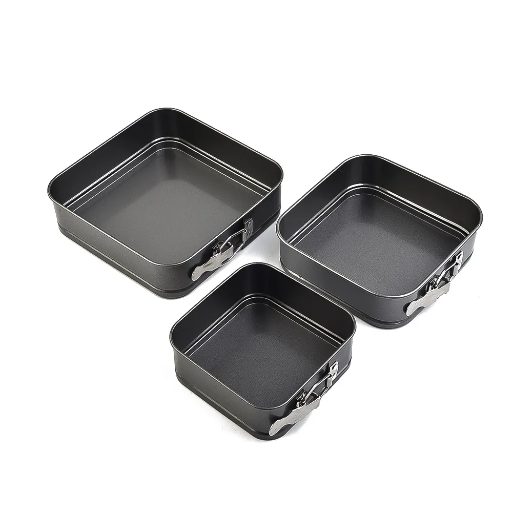 

3Pcs/Set Square Shape Cake Tins Mold Non Stick Baking Bake Trays Pan Carbon Steel Kitchen Supplies Accessories