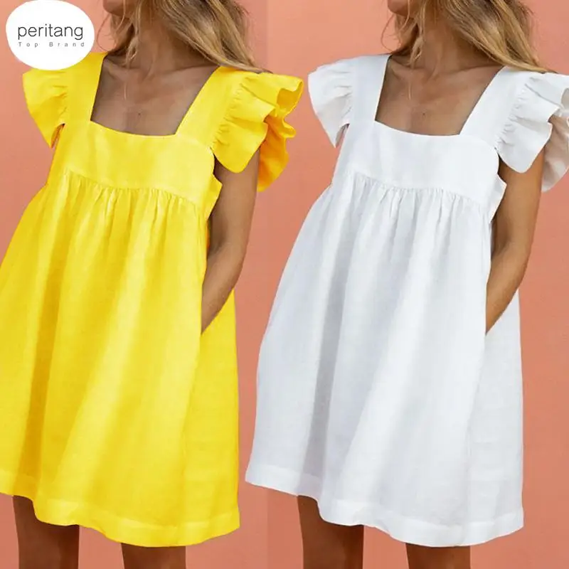 

Женское однотонное платье с квадратным вырезом, элегантное Привлекательное платье с квадратным вырезом, лето 2023