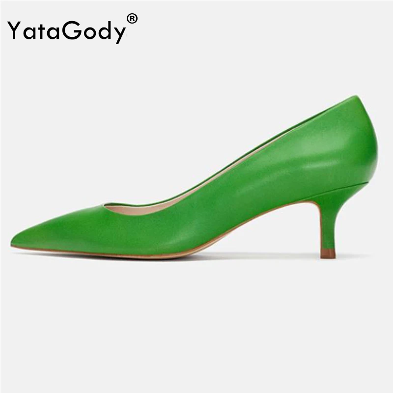 Женские туфли-лодочки YATAGODY, весенние туфли на среднем каблуке с ...