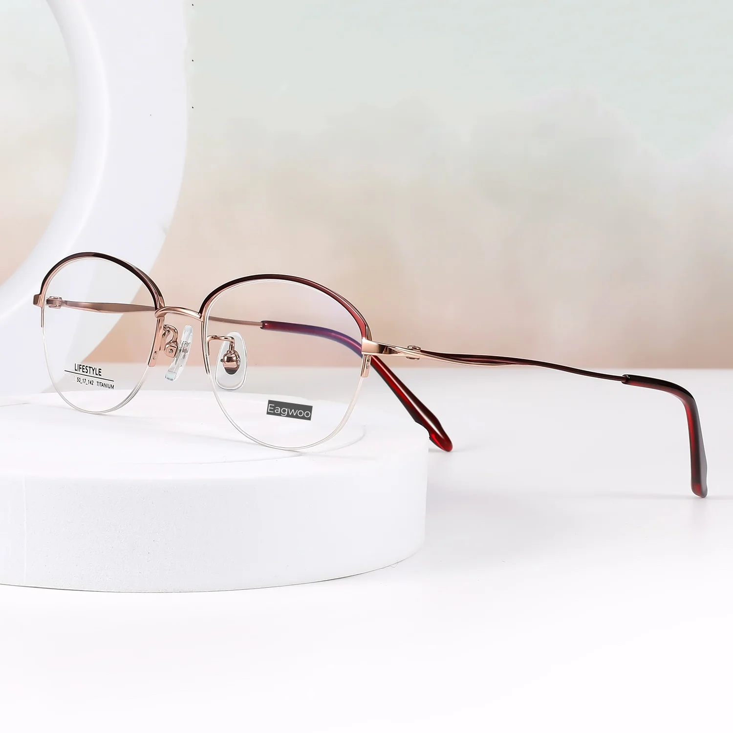 Очки женские из чистого титана дизайнерские Полуободковые элегантные Spectable с