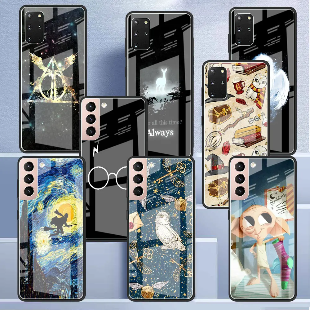 

P-Potters Cartoon Design-Harries Glass Case For Samsung Galaxy S22 S20 FE S21 Plus Phone Cover S10 5G S9 Note 20 Ultra 10 Shell
