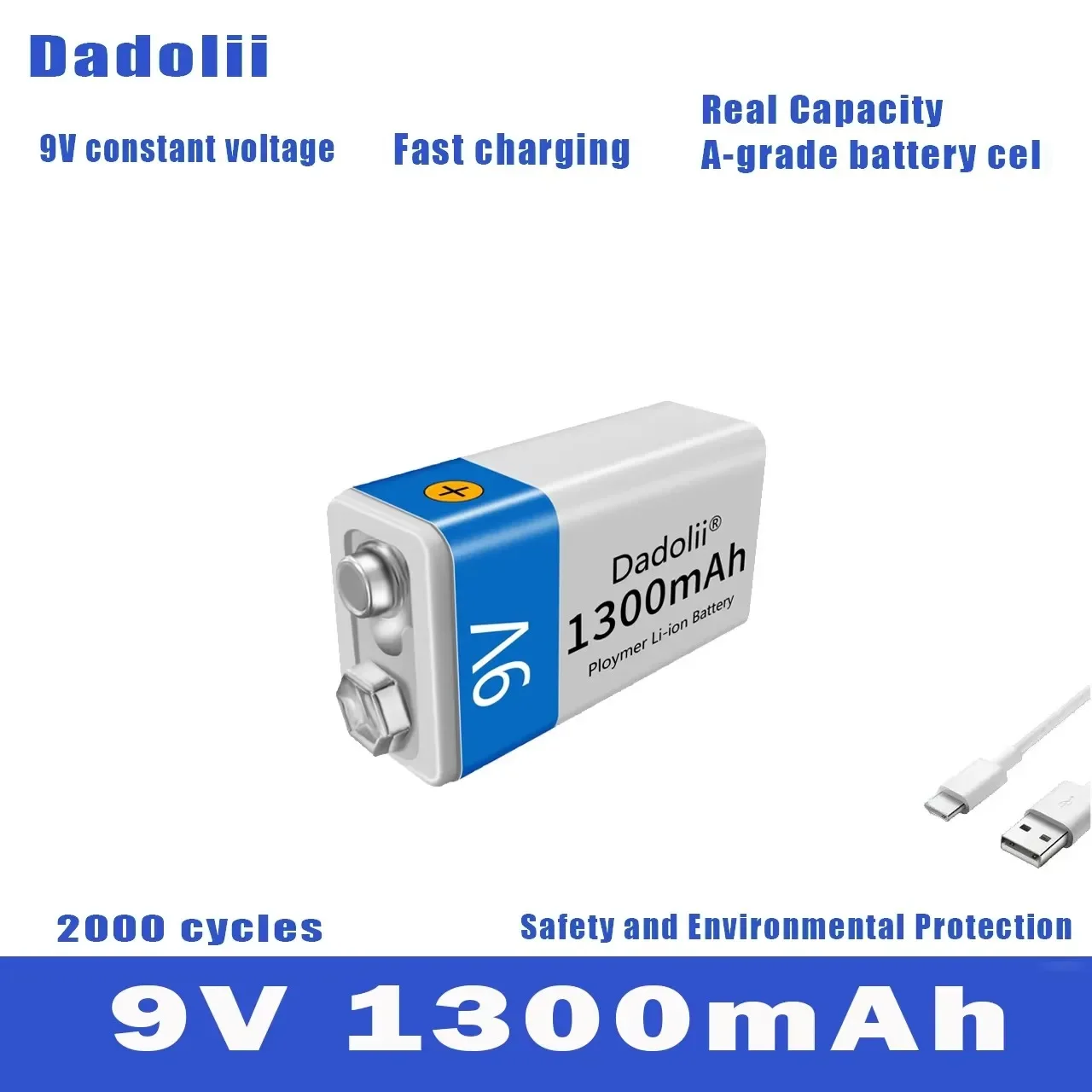 Фото 2024 9 В 1300 мАч литий-ионная аккумуляторная батарея Micro USB 9 В литиевая для мультиметра, микрофона, игрушки, пульта дистанционного управления, KTV №4