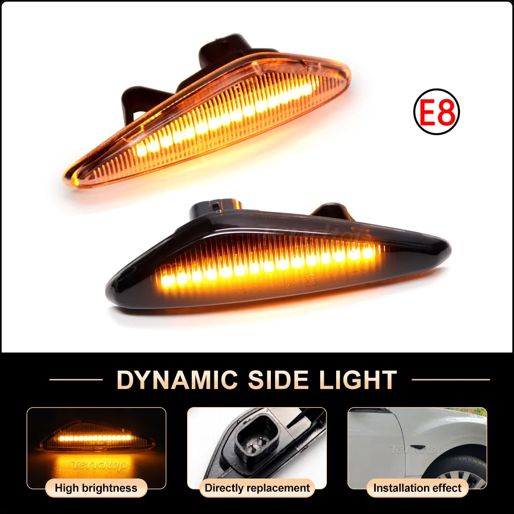 Динамичессветодиодный светодиодная мигающая лампа поворота 12 В боковой фонарь