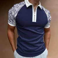 new summer mens polo shirt 2021 national stitching color print polo shirts brand men short sleeved tees shirt man clothes s 3xl