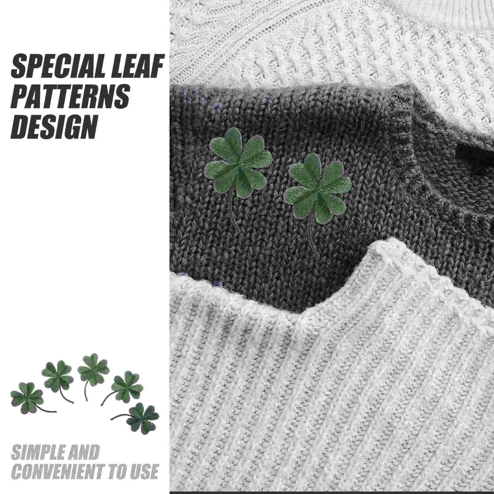 Декор с растениями вышитые нашивки четыре листа пришивные декоративные