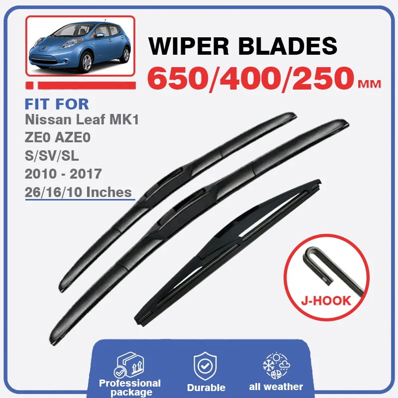 

Wiper Blades For Nissan Leaf MK1 2010 - 2017 ZE0 AZE0 S SV SL Front Windshield Windscreen Rear Window 26"16"10" Brushes Washer