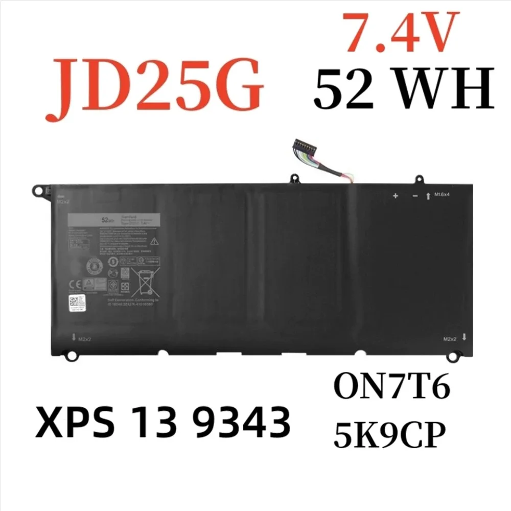 Фото Высокопроизводительная батарея для ноутбуков DELL XPS 13 9360 Series RNP72 TP1GT P54G 90V7W 56WH JD25G 52WH 60Wh PW23Y №4