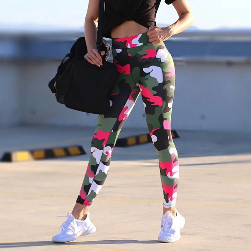 

Ins Hot Fashion Workout Leggings For Women High Waist Push Up Legging Camouflage Printed Female Fitness Pants Casual Trousers