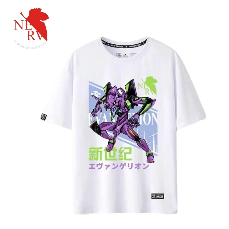 

Футболка из хлопка с коротким рукавом, с принтом из аниме «Ева Neon Genesis»