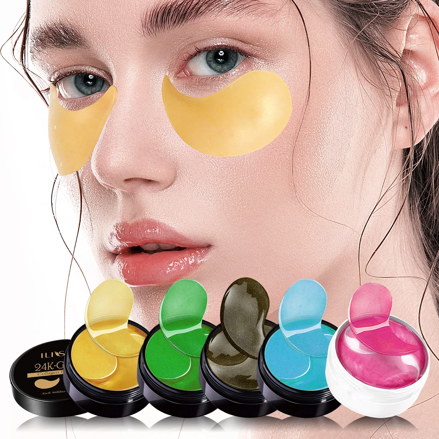 Ilisya 60pcs-золотая коллагеновая маска для глаз морские водоросли зеленые патчи