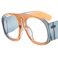 fashion anti blue light eyeglasses unisex patchwork eyewear oversize frame spectacles personality clear lens glasses