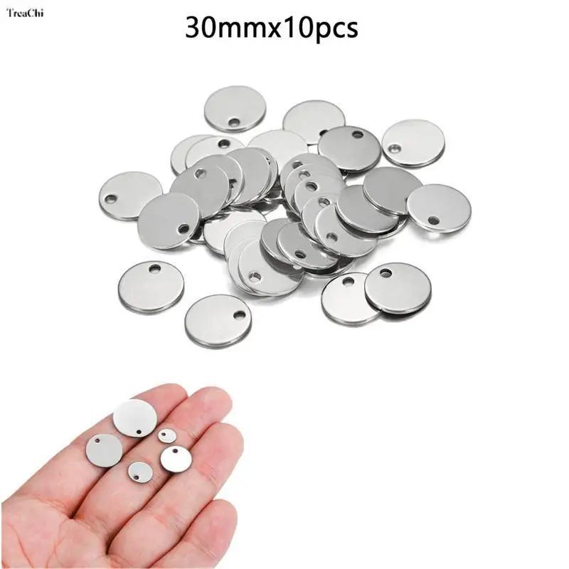 

Круглые штампованные Пустые Подвески-бирки для собак 6-30 мм, подвески из нержавеющей стали для ожерелья «сделай сам», результаты по изготовл...