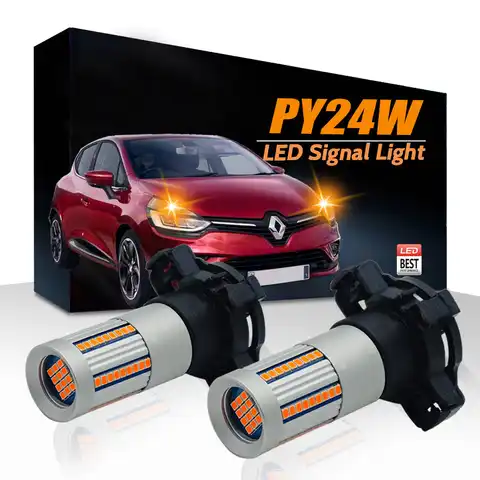 VANSSI PY24W светодиодная CAN-шина лампа без Hyper Flash PY24WNA 5200s 12190NA без ошибок янтарно-желтый для Renault Clio 4 IV 2012-2021