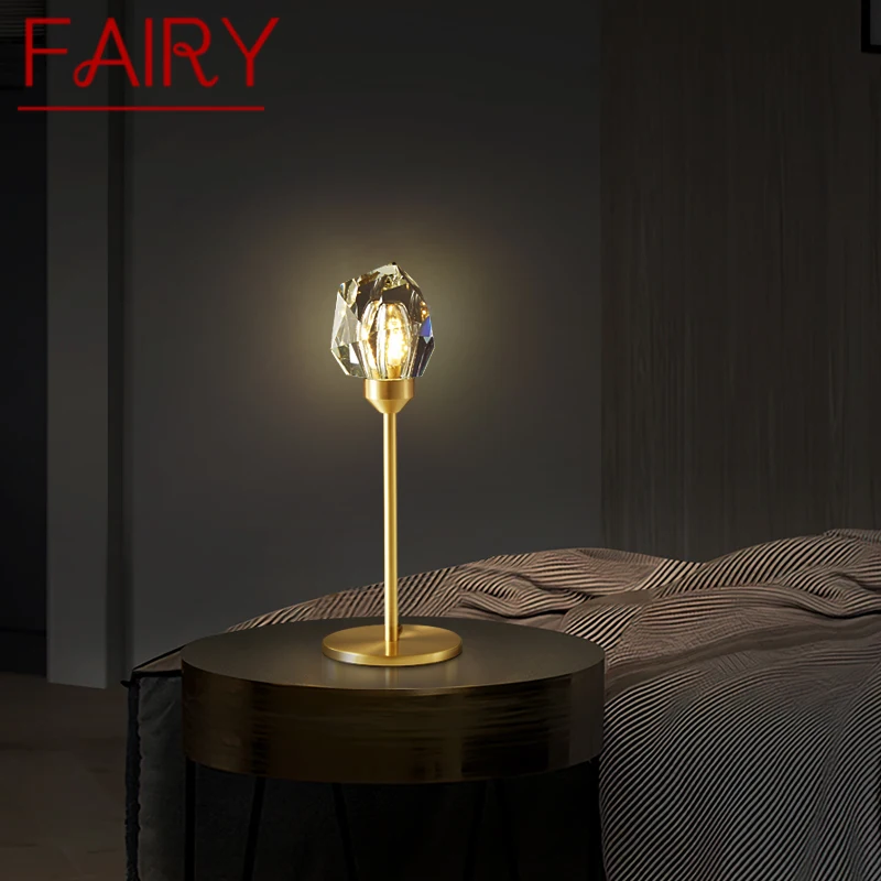 

FAIRY Modern Brass Table Lamp LED Crystal Desk Lighting Beauty Creative Decor For Living Bedroom