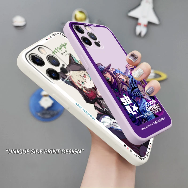 

Anime Jojo Cartoon Poster Phone Case For Apple iPhone 14 13 12 Mini 11 XS Pro Max X XR 8 7 SE 2020 Armour Liquid Rope Cover