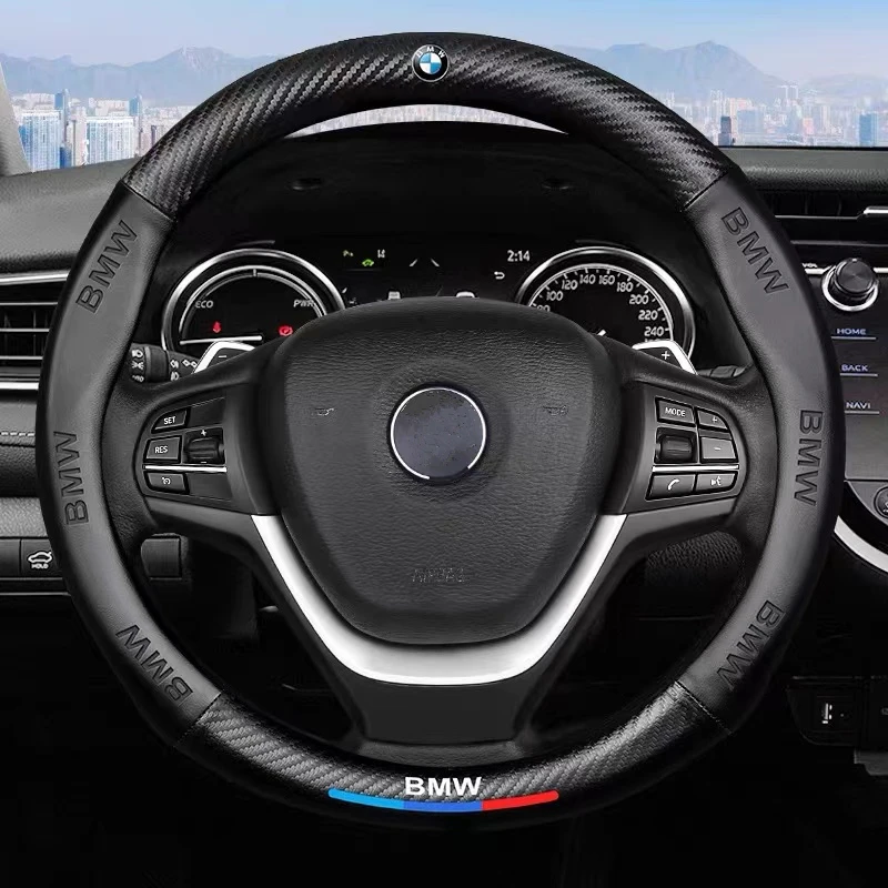 

Car Carbon fiber leather Steering Wheel Cover for bmw e46 e90 e60 e39 e87 e92 e30 e36 e70 e34 e91 f30 f10 f20 f31 f11 f25 x3 x5