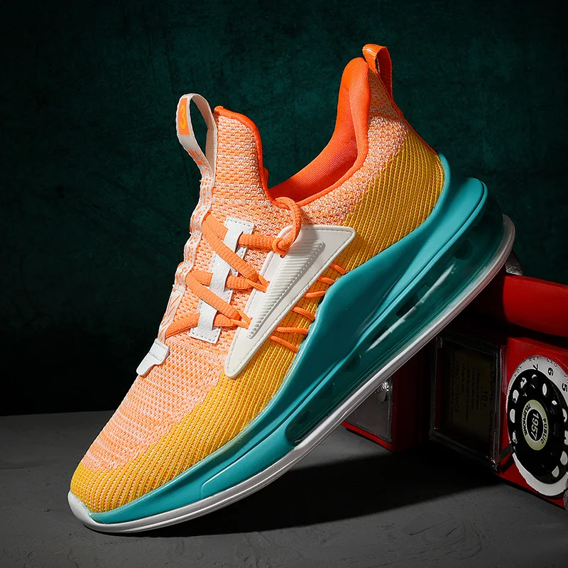 

High Top Air Cushion Basketball Shoes Men Breathable Male Sneakers Athletics High Quality Professional Chunky Sports Basket Shoe