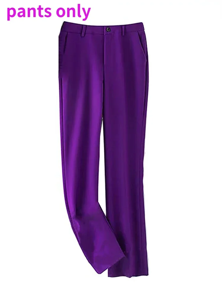 Mode Hochwertige разумro Аzug Lila Jacke Und Hose 2teiliges Set 2024 Neue Taillen Anzug Temperament Anzüge Für Frauen Hjlzbw